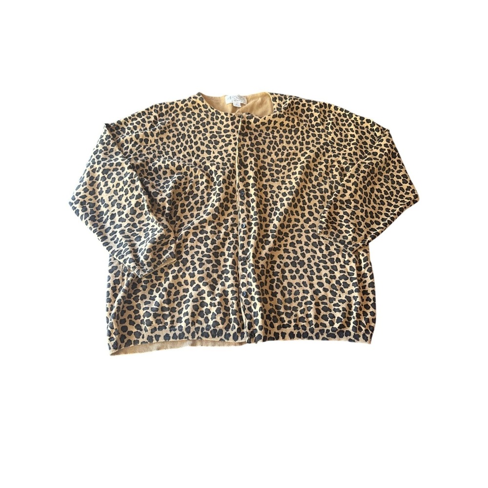 Casual Corner Annex Leopard Print‎ Sweater 3X Womens Acrylic & Cotton Blend